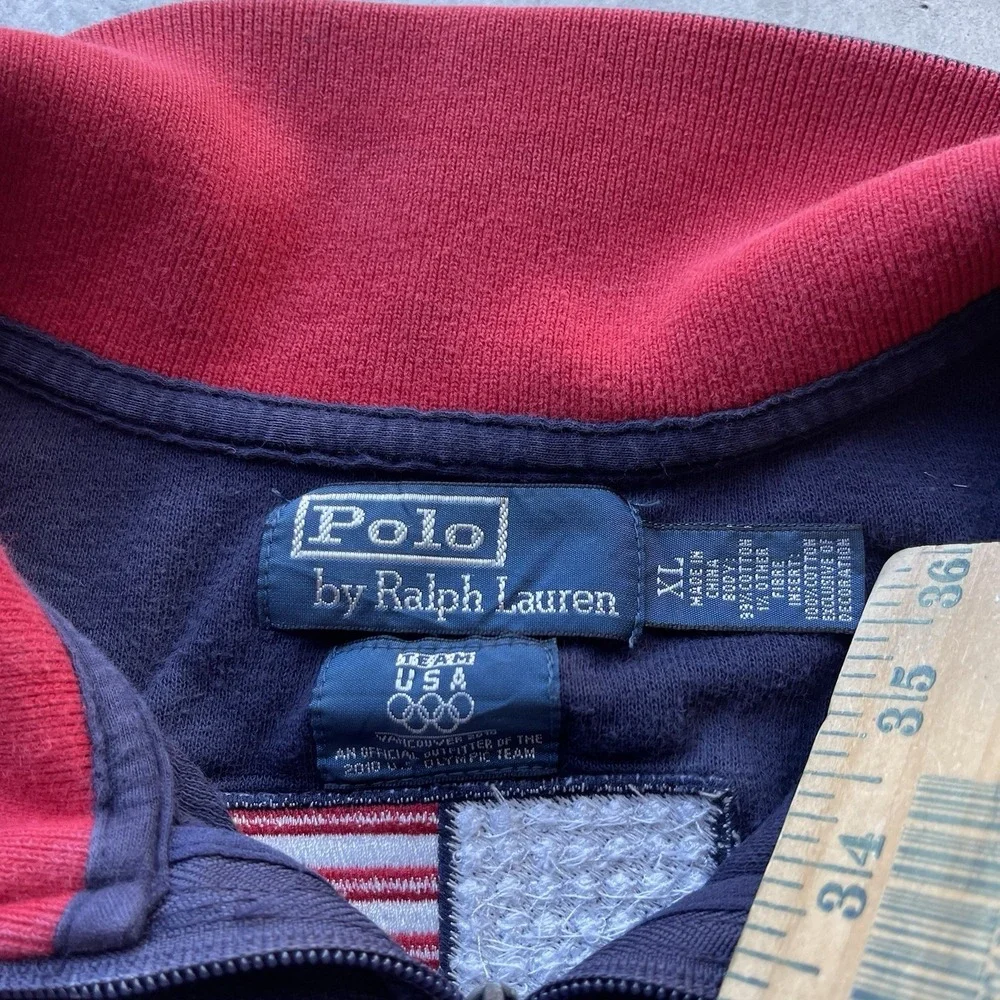 Polo Ralph Lauren Men Jacket XL Navy Team USA Olympic Vancouver 2010 Embroidered